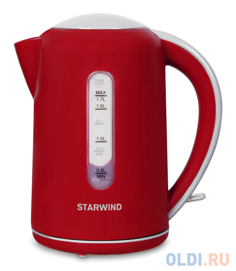 Чайник электрический StarWind SKG1021 2200 Вт красный серый 1.7 л пластик