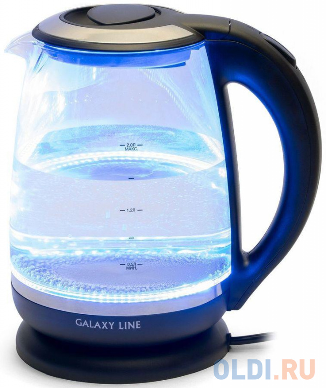 

Чайник электрический GALAXY GL 0559 2200 Вт чёрный 2 л стекло, Черный