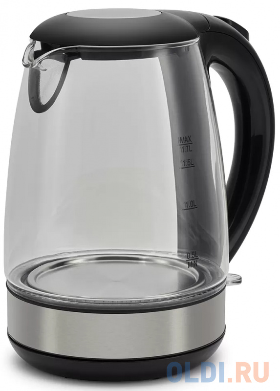 Чайник электрический Polaris PWK 1740CGL 2200 Вт чёрный 1.7 л пластик/стекло фото