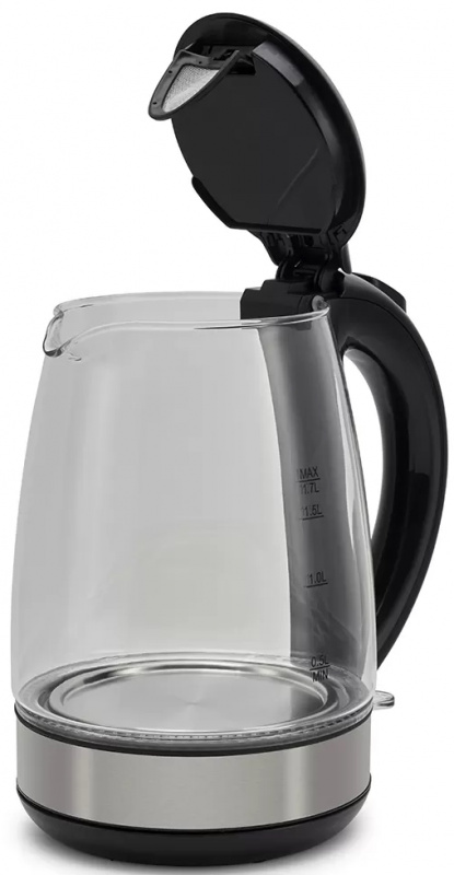 Чайник электрический Polaris PWK 1740CGL 2200 Вт чёрный 1.7 л пластик/стекло фото