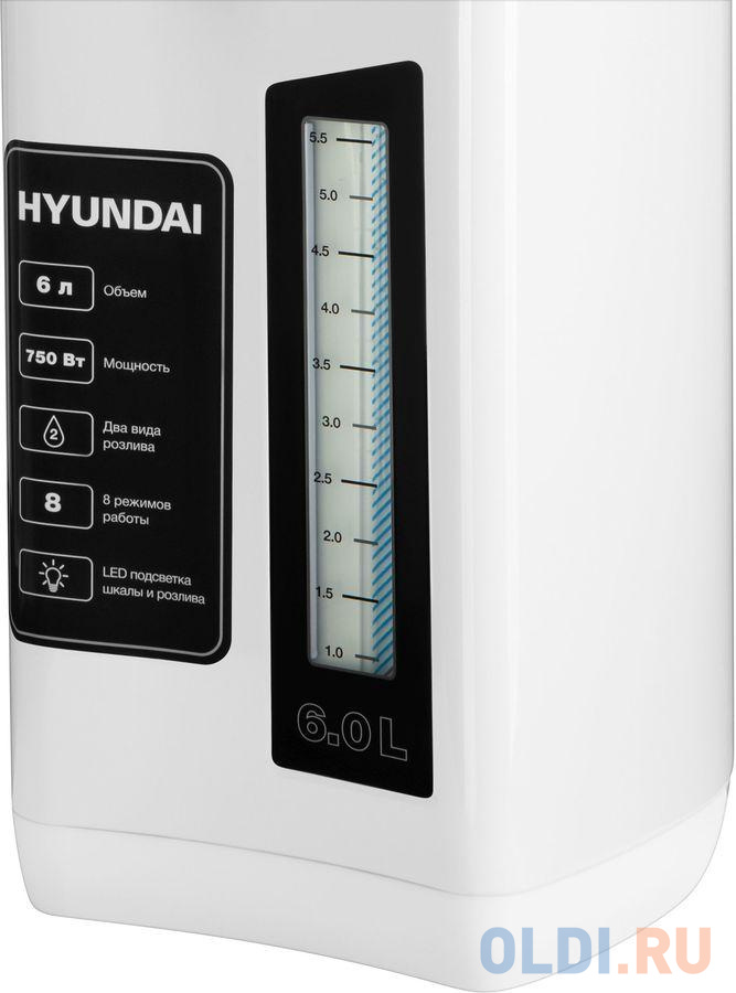 Термопот Hyundai HYTP-4850 6л. 750Вт белый/черный фото