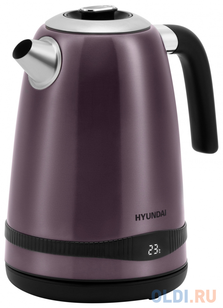 Чайник электрический Hyundai HYK-S4800 2200 Вт чёрный фиолетовый 1.7 л металл, цвет фиолетовый/черный, размер н/д - фото 4