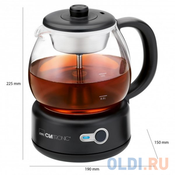 Чайник заварочный Clatronic TK 3715 schwarz 720 Вт чёрный 1 л пластик/стекло фото