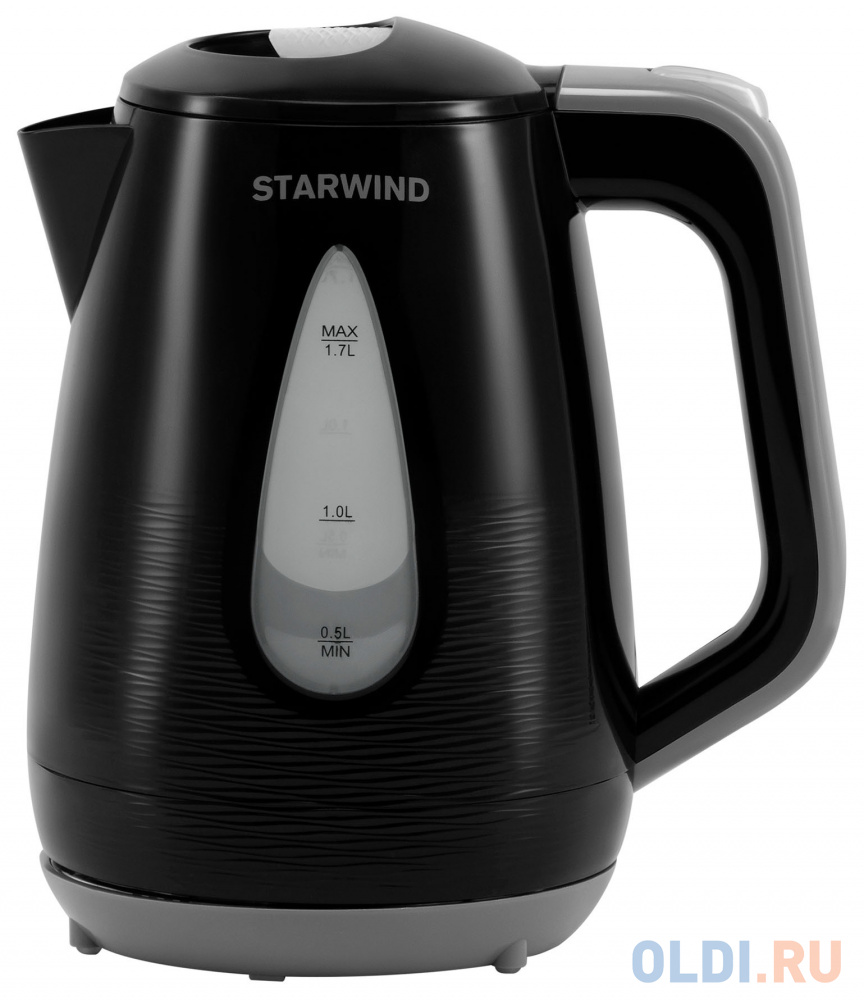 Чайник электрический StarWind SKP2316 2200 Вт чёрный серый 1.7 л пластик