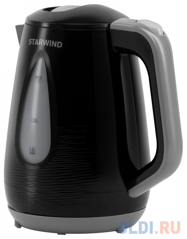 Чайник электрический StarWind SKP2316 2200 Вт чёрный серый 1.7 л пластик фото