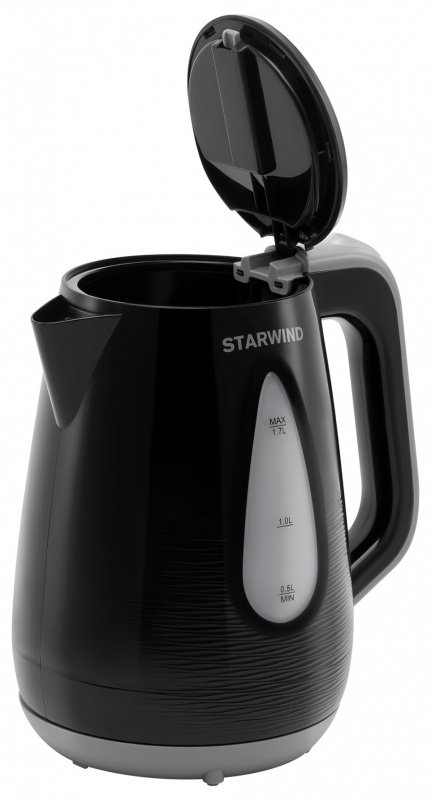 Чайник электрический StarWind SKP2316 2200 Вт чёрный серый 1.7 л пластик фото