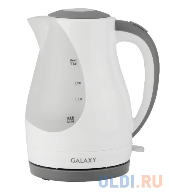 Чайник GALAXY GL 0200 2200 Вт белый серый 1.6 л пластик миксер centek ct 1104 белый серый
