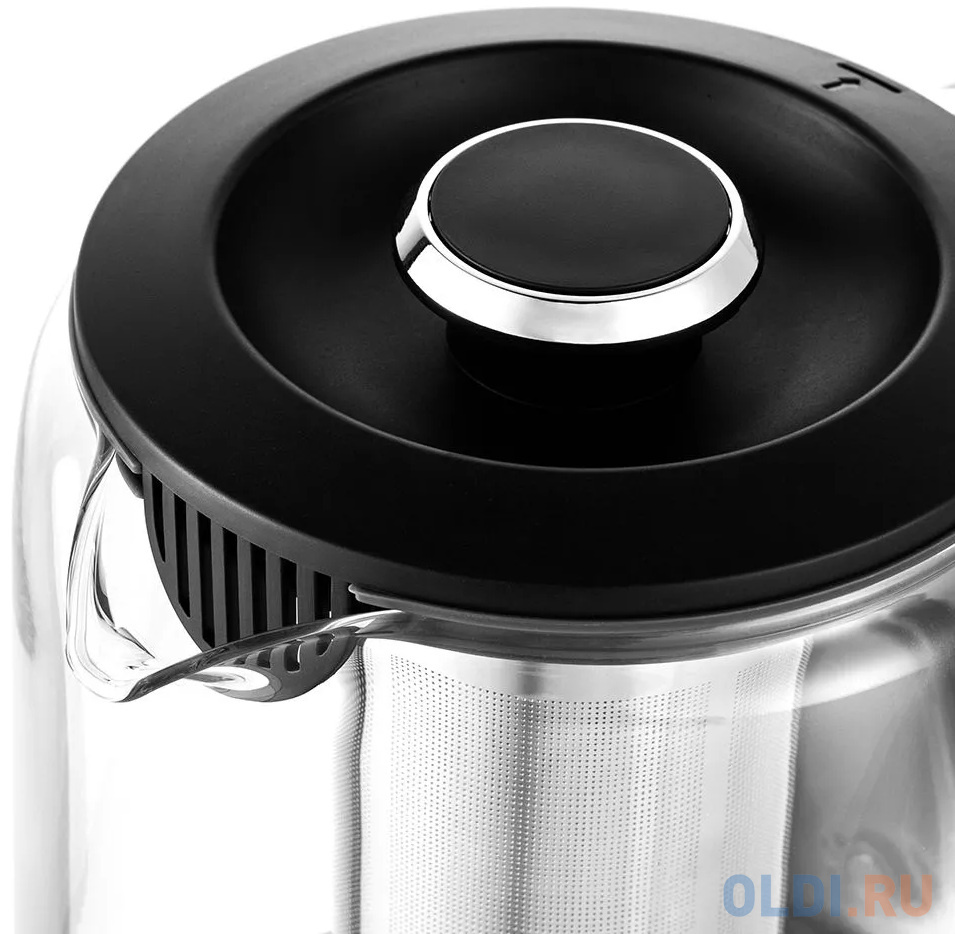 Чайник электрический KITFORT КТ-6157 2200 Вт чёрный нержавеющея сталь 1.6 л пластик/стекло фото