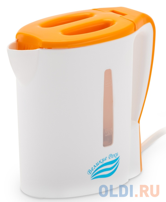 Чайник электрический Великие реки Мая-1 500 Вт белый оранжевый 0.5 л пластик