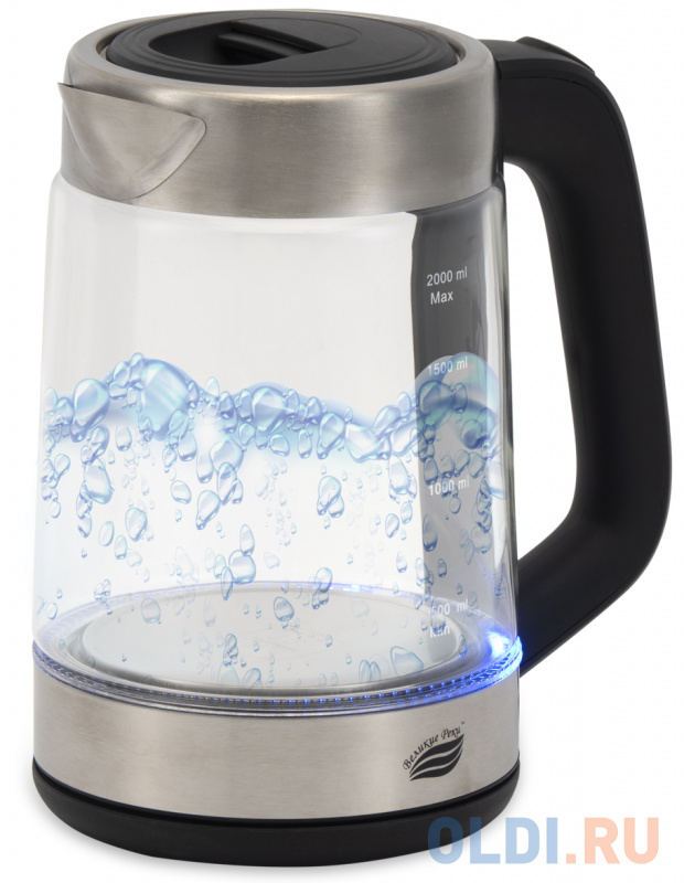 

Чайник электрический Великие реки Нева-7 1800 Вт чёрный нержавеющея сталь 2 л стекло, Нержавеющая сталь/черный