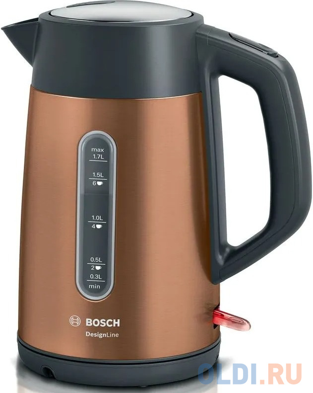 Чайник электрический Bosch TWK4P439 2400 Вт коричневый 1.7 л металл/пластик - фото 1