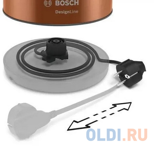 Чайник электрический Bosch TWK4P439 2400 Вт коричневый 1.7 л металл/пластик - фото 3