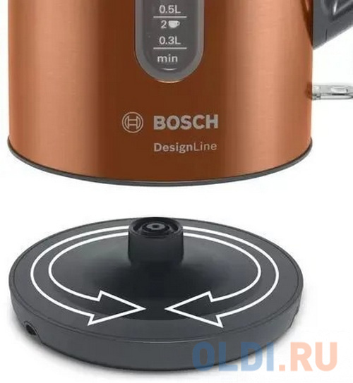 Чайник электрический Bosch TWK4P439 2400 Вт коричневый 1.7 л металл/пластик - фото 4