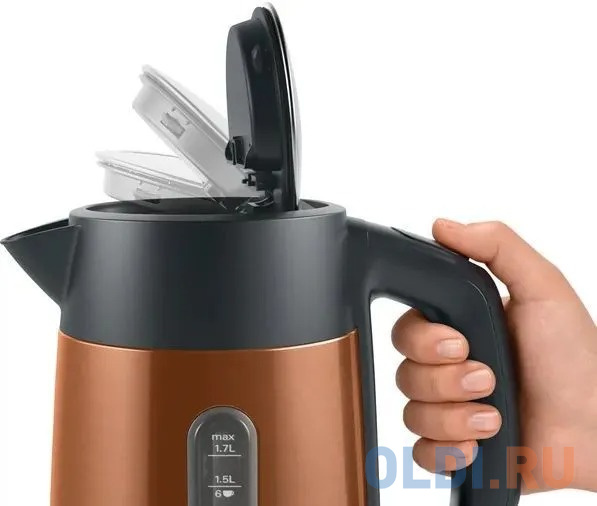 Чайник электрический Bosch TWK4P439 2400 Вт коричневый 1.7 л металл/пластик - фото 6