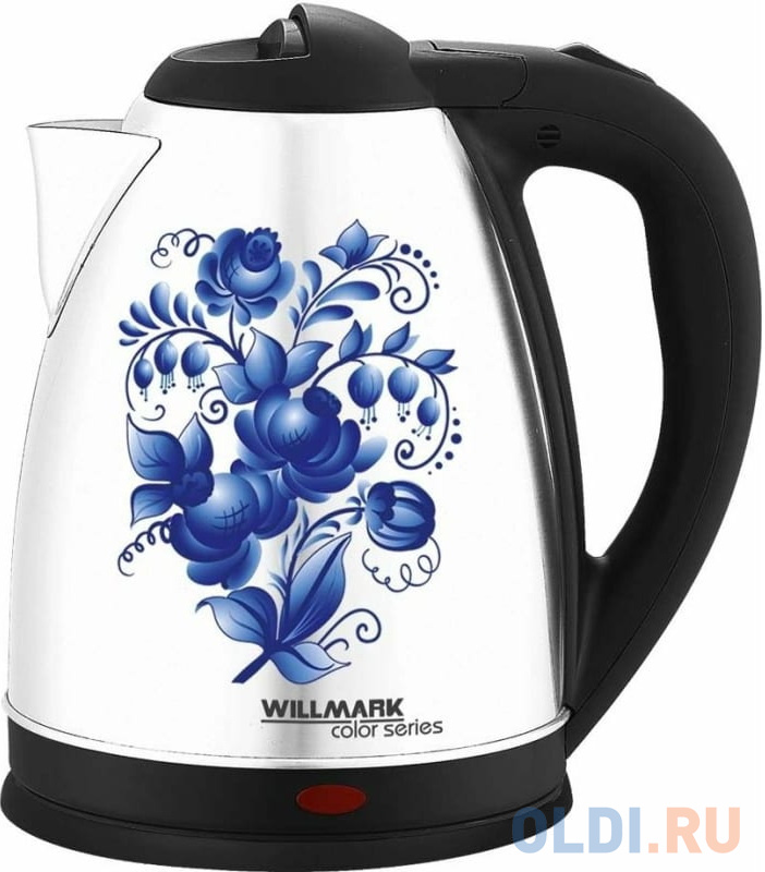 

Чайник электрический Willmark WEK-1801GZ 1800 Вт серебристый чёрный 1.8 л металл/пластик, Серебристый/черный