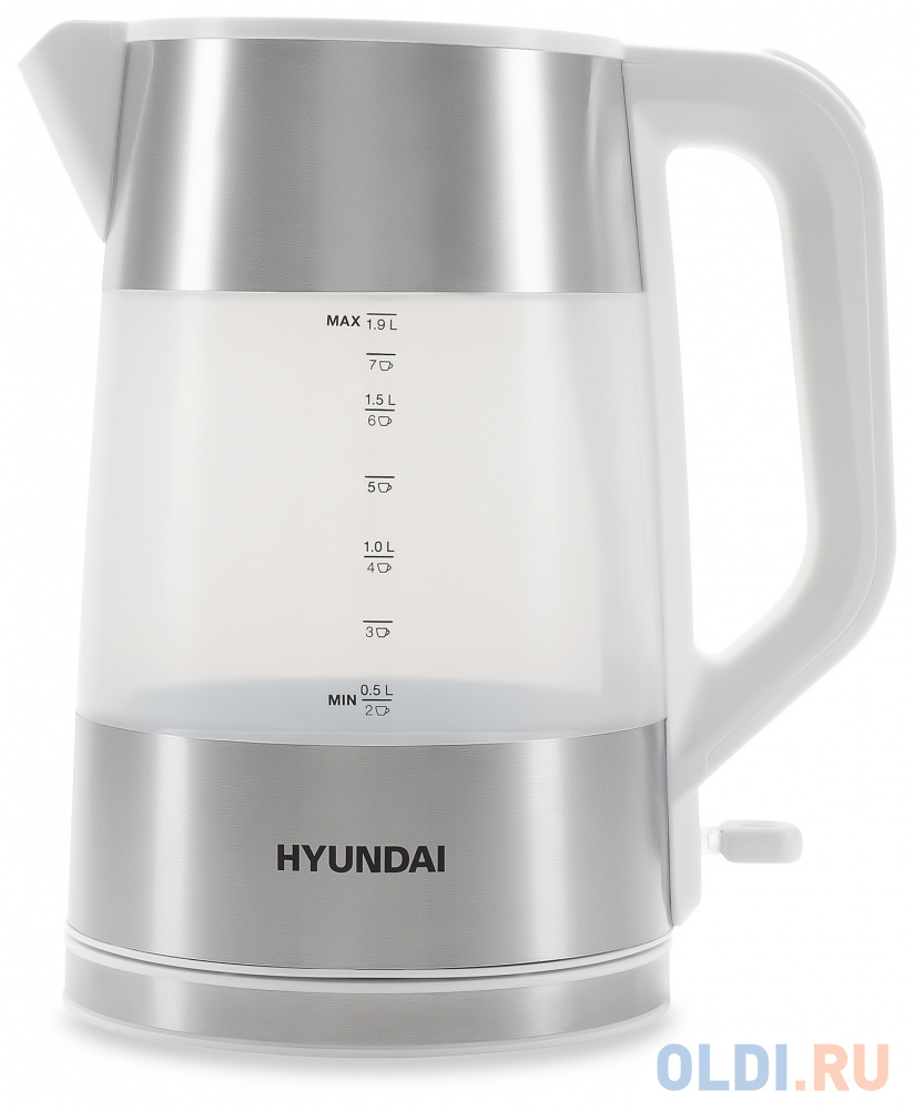 Чайник электрический Hyundai HYK-P4025 2200 Вт белый 1.9 л пластик, размер н/д - фото 1