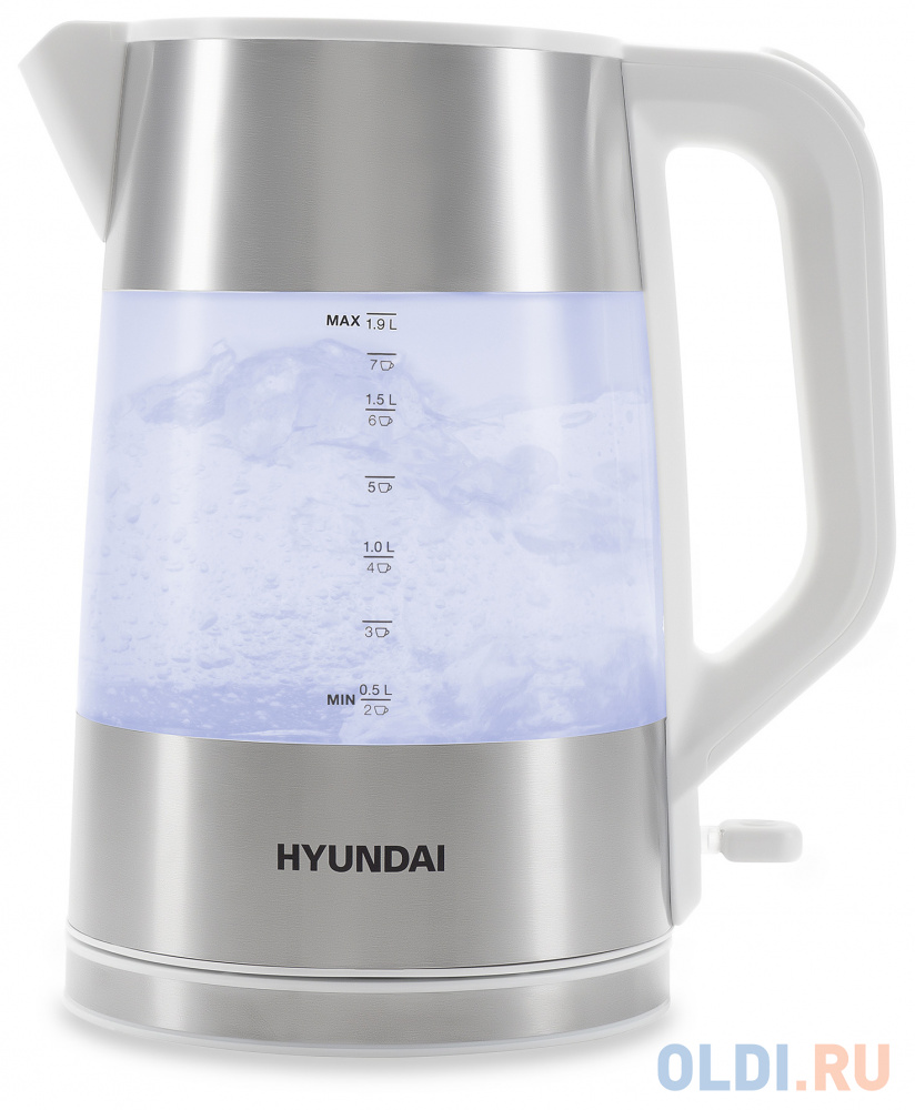 Чайник электрический Hyundai HYK-P4025 2200 Вт белый 1.9 л пластик, размер н/д - фото 2