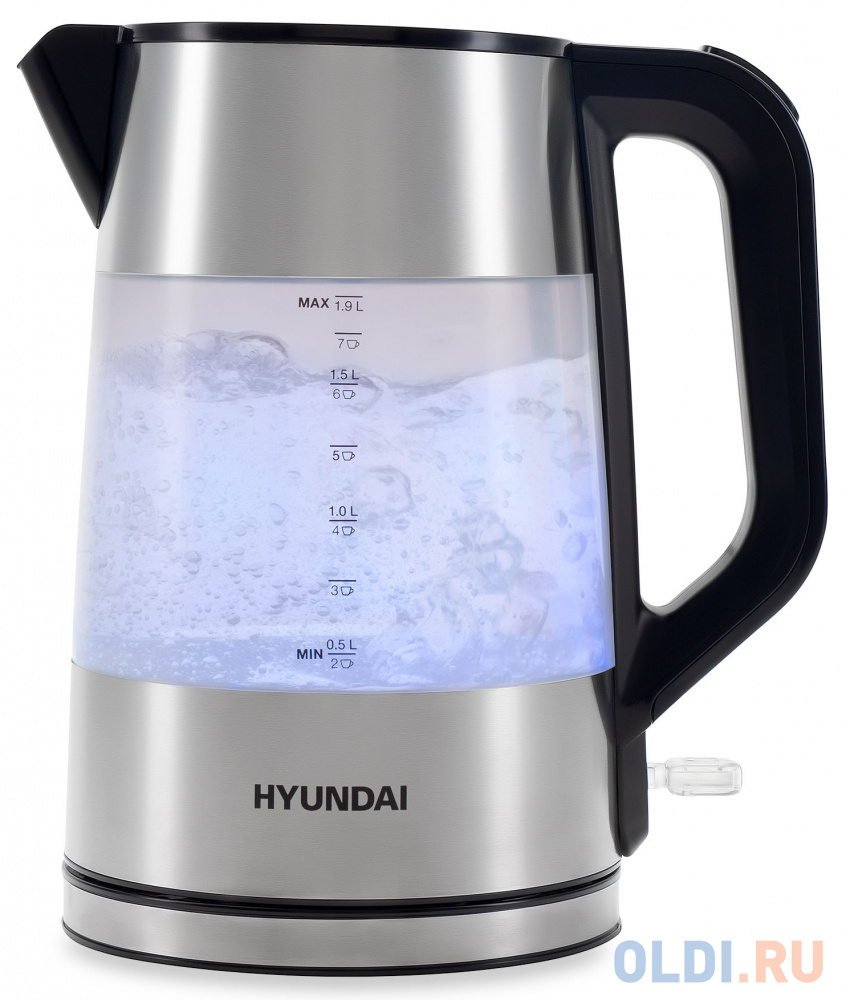 Чайник электрический Hyundai HYK-P4026 2200 Вт чёрный 1.9 л пластик, цвет черный, размер н/д - фото 2