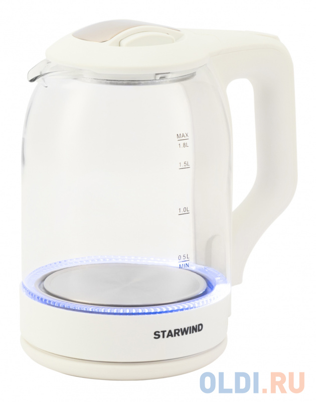 Чайник электрический StarWind SKG1056 2000 Вт белый 1.8 л стекло фото