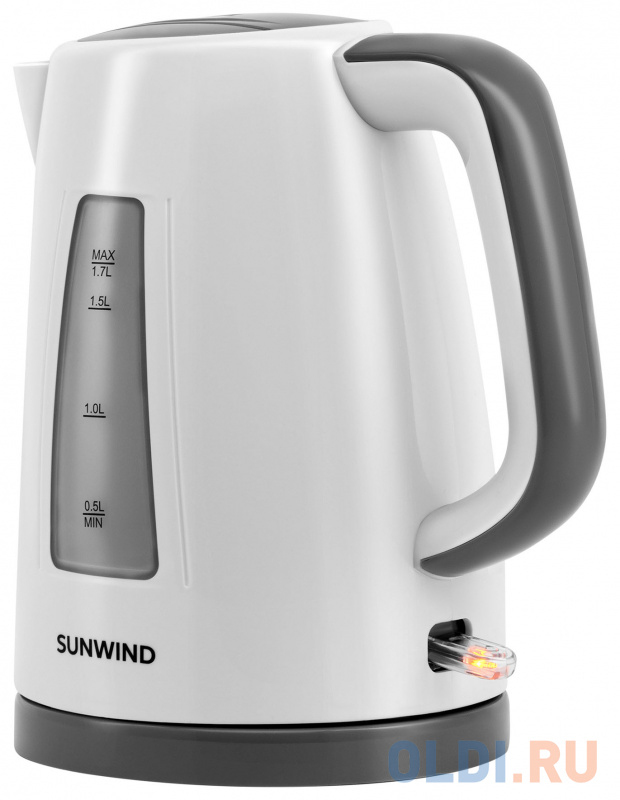 Чайник электрический SunWind SUN-K-30 2200 Вт белый серый 1.7 л пластик фото