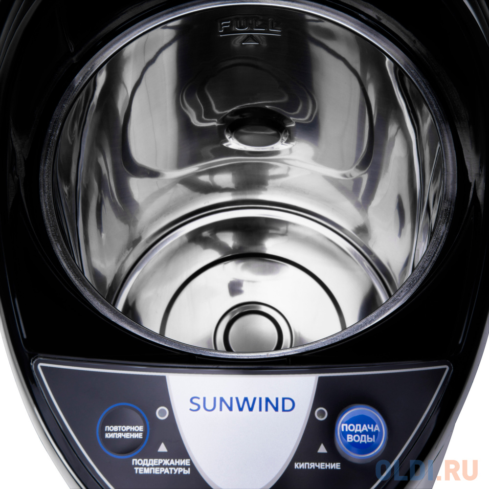 Термопот SunWind SUN-TP-3 800 Вт серебристый чёрный 5 л металл/пластик, цвет черный/серебристый, размер 294x330x216мм - фото 5