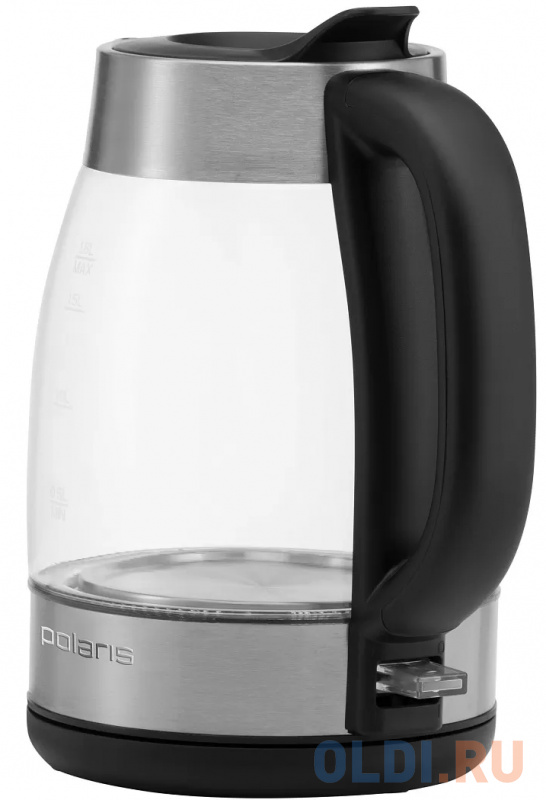 Чайник электрический Polaris PWK 1817CGL 2200 Вт чёрный нержавеющея сталь 1.8 л стекло фото