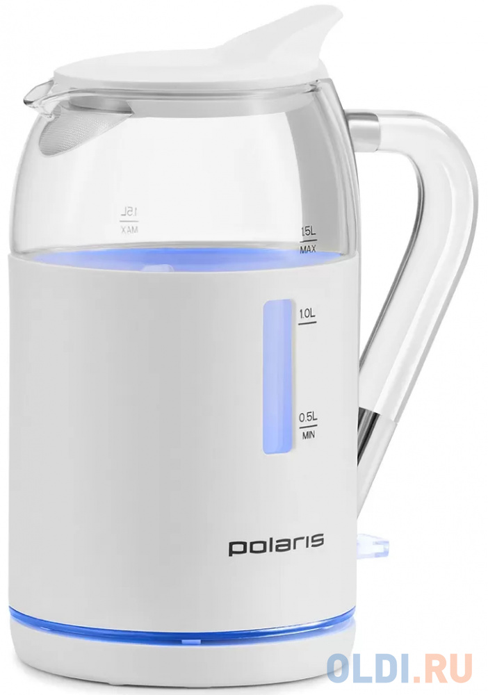 Чайник электрический Polaris PWK 1563CGL 2200 Вт белый прозрачный 1.5 л пластик, цвет белый/прозрачный, размер н/д - фото 3