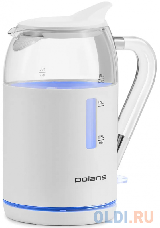 Чайник электрический Polaris PWK 1563CGL 2200 Вт белый прозрачный 1.5 л пластик фото