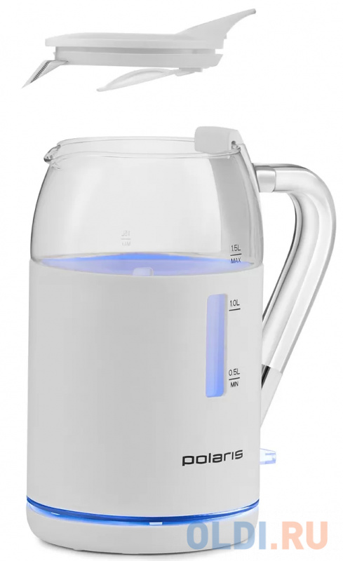 Чайник электрический Polaris PWK 1563CGL 2200 Вт белый прозрачный 1.5 л пластик фото