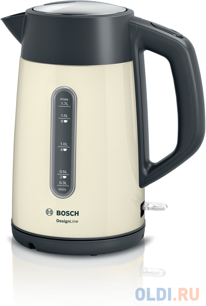 Чайник электрический Bosch TWK4P437 2400 Вт бежевый чёрный 1.7 л пластик