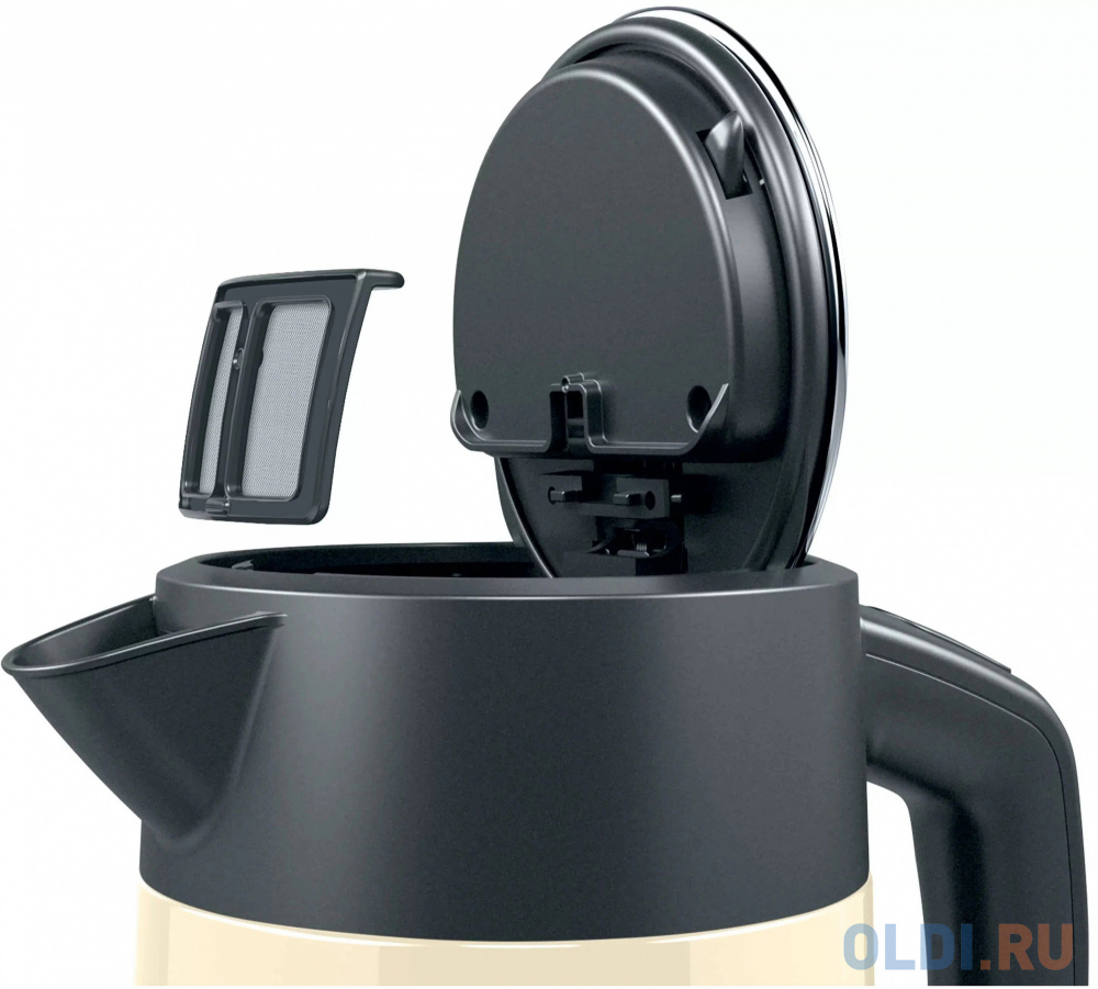 Чайник электрический Bosch TWK4P437 2400 Вт бежевый чёрный 1.7 л пластик фото