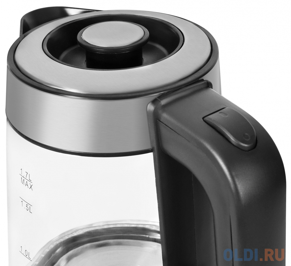 Чайник электрический StarWind SKG3081 1700 Вт чёрный серебристый 1.7 л стекло фото