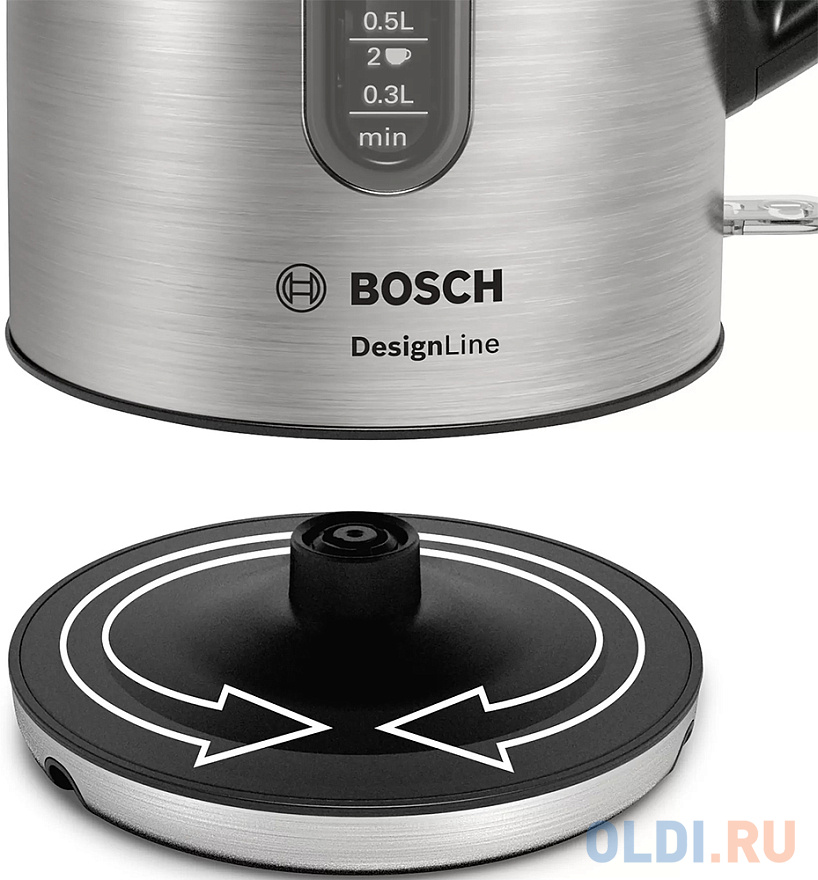 Чайник электрический Bosch TWK4P440 2400 Вт нержавеющея сталь 1.7 л нержавеющая сталь фото