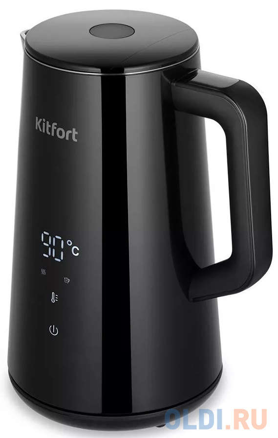 Чайник электрический KITFORT KT-6186 1800 Вт чёрный 1.5 л металл/пластик, цвет черный, размер 204 х 157 х 275 мм - фото 1