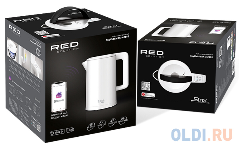 Чайник электрический Red Solution RK-M216S 2200 Вт белый 1.7 л металл/пластик, размер 230 ? 250 ? 150 мм - фото 7