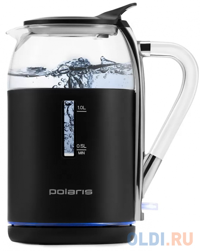 Чайник электрический Polaris PWK 1563CGL 2200 Вт чёрный прозрачный 1.5 л пластик/стекло фото