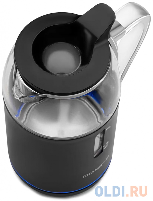 Чайник электрический Polaris PWK 1563CGL 2200 Вт чёрный прозрачный 1.5 л пластик/стекло фото