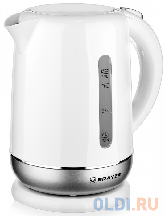 Чайник электрический Brayer BR1011 2200 Вт белый 1.7 л пластик, размер 23х22х17 см - фото 2