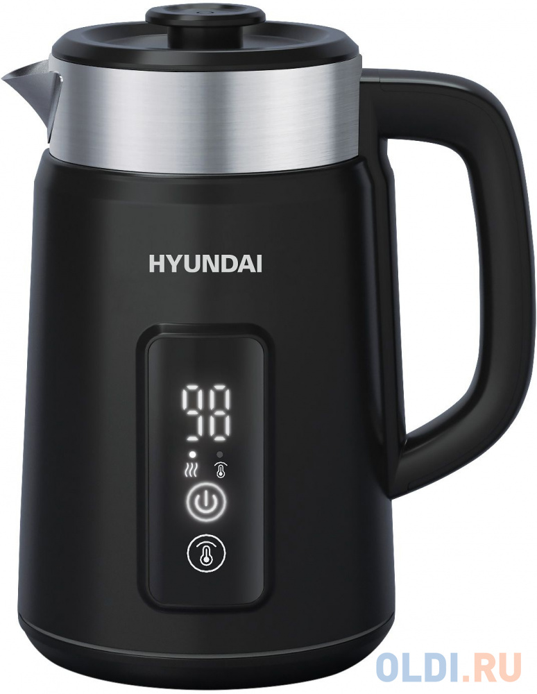 Чайник электрический Hyundai HYK-S3505 2200 Вт чёрный 1.5 л металл/пластик, цвет черный, размер н/д