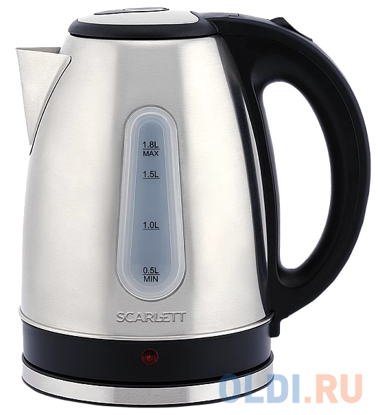 Чайник электрический Scarlett SC-EK21S75 2200 Вт серебристый чёрный 1.8 л металл сэндвичница clatronic st wa 3670 серебристый чёрный
