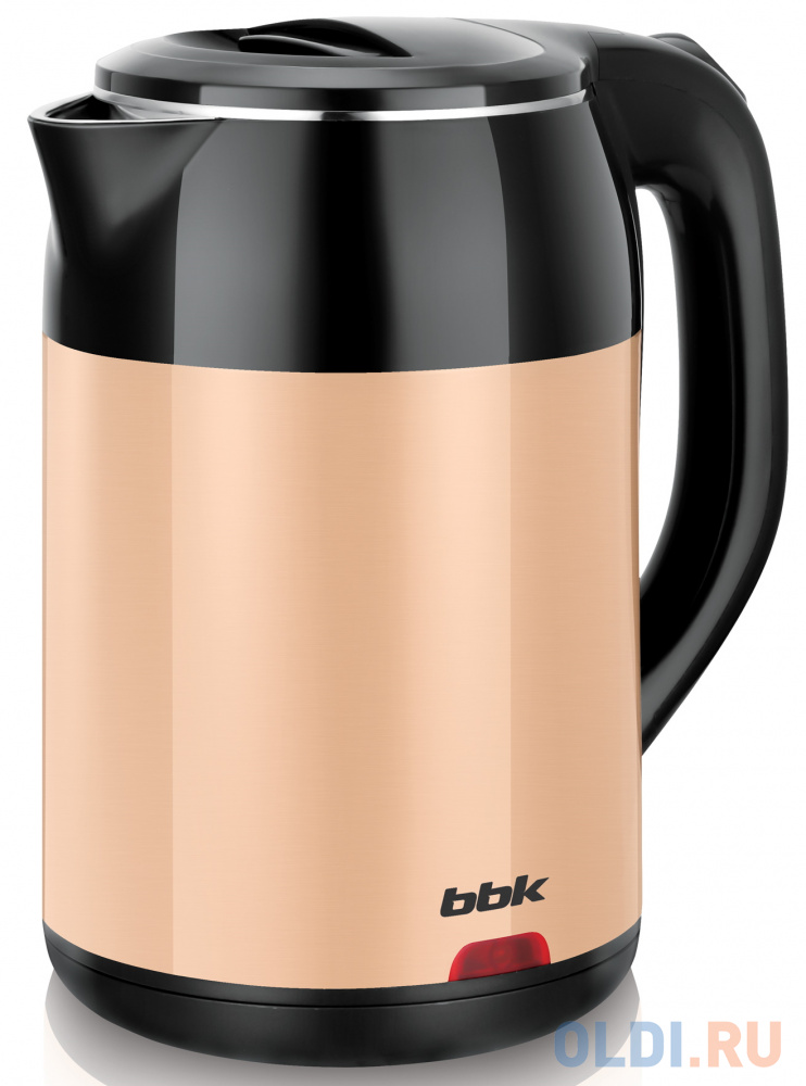 Чайник электрический BBK EK1709P 2000 Вт чёрный бежевый 1.7 л металл/пластик чайник delonghi kbj2001 bk 2000 вт чёрный 1 7 л пластик