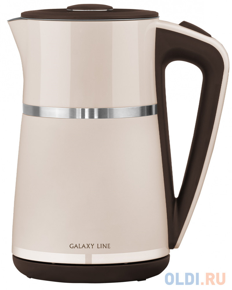 Чайник электрический GALAXY LINE GL0339 2200 Вт бежевый 1.7 л металл/пластик измельчитель электрический galaxy line gl 2367 1 8л 600вт серебристый