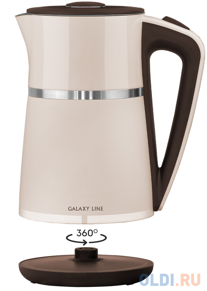 Чайник электрический GALAXY LINE GL0339 2200 Вт бежевый 1.7 л металл/пластик, размер н/д - фото 4