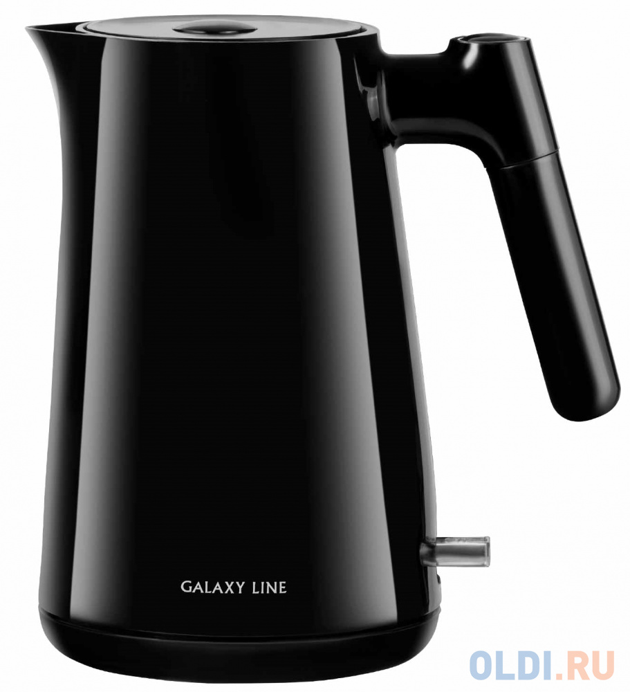 Чайник электрический GALAXY LINE GL0336 2200 Вт чёрный 1 л пластик чайник tefal ko 150 130 2200 вт 1 5 л пластик белый чёрный