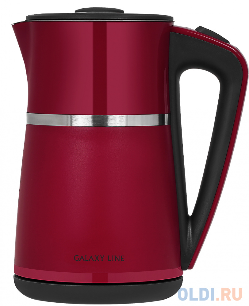 Чайник электрический GALAXY GL0339 2200 Вт красный 1.7 л металл/пластик кашпо флэйм альтернатива ø30 h50 v24л пластик белый