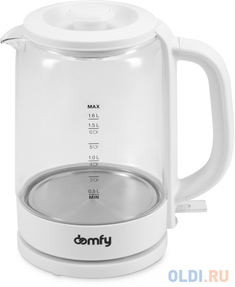 Чайник электрический Domfy DSW-EK304 2200 Вт белый 1.7 л пластик/стекло Вид№2