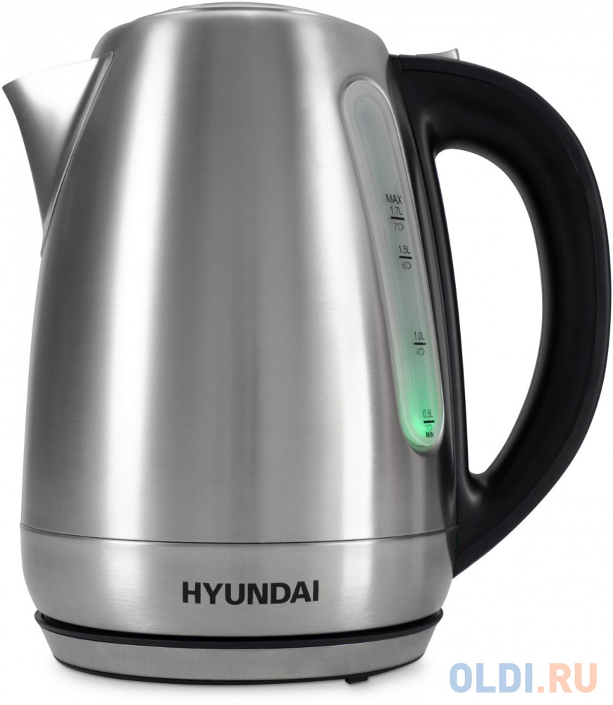 Чайник электрический Hyundai HYK-S8408 1.7л. 2200Вт серебристый матовый/черный (корпус: нержавеющая сталь) - фото 6