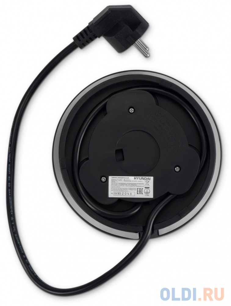 Чайник электрический Hyundai HYK-S7407 1.7л. 2200Вт серебристый матовый/черный (корпус: нержавеющая сталь) - фото 10