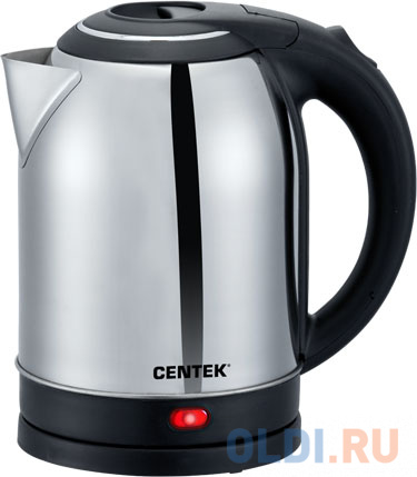 Чайник Centek CT-0037 2200 Вт серебристый чёрный 2 л металл/пластик