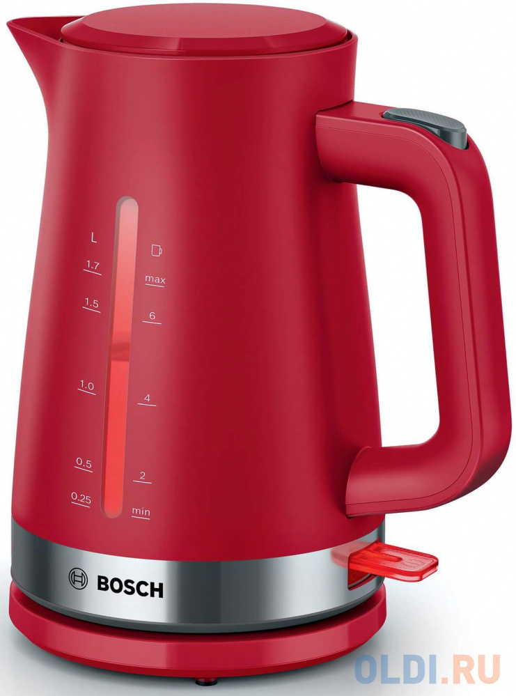 Чайник электрический Bosch TWK4M224 1.7л. красный корпус: пластик